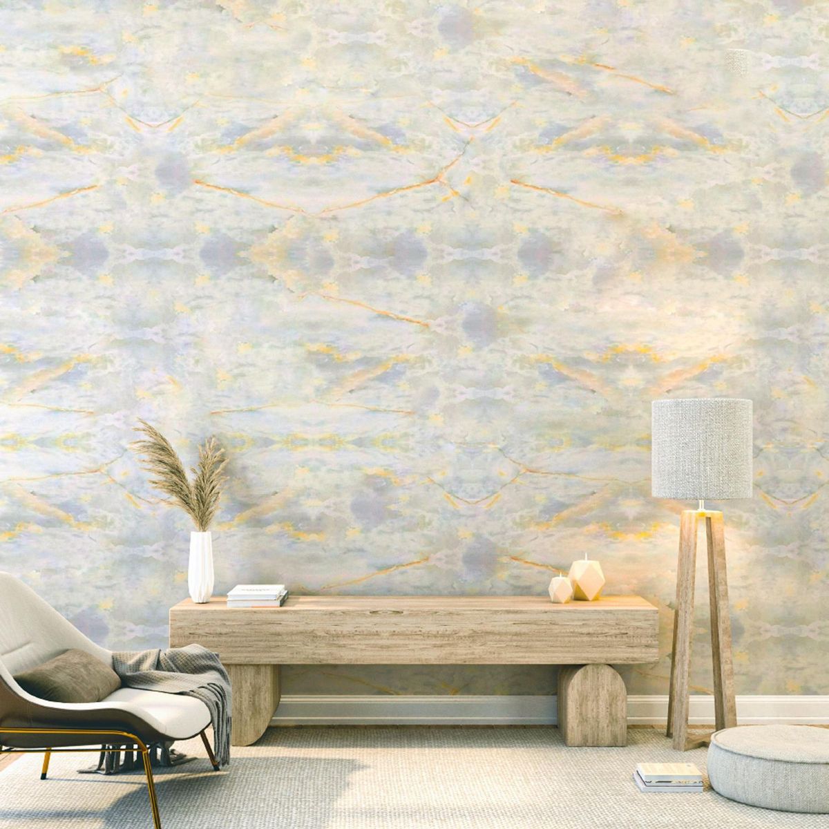 DECOKASA - Panel SPC Dorado Marmolizado 244x122cm 5mm para Pared