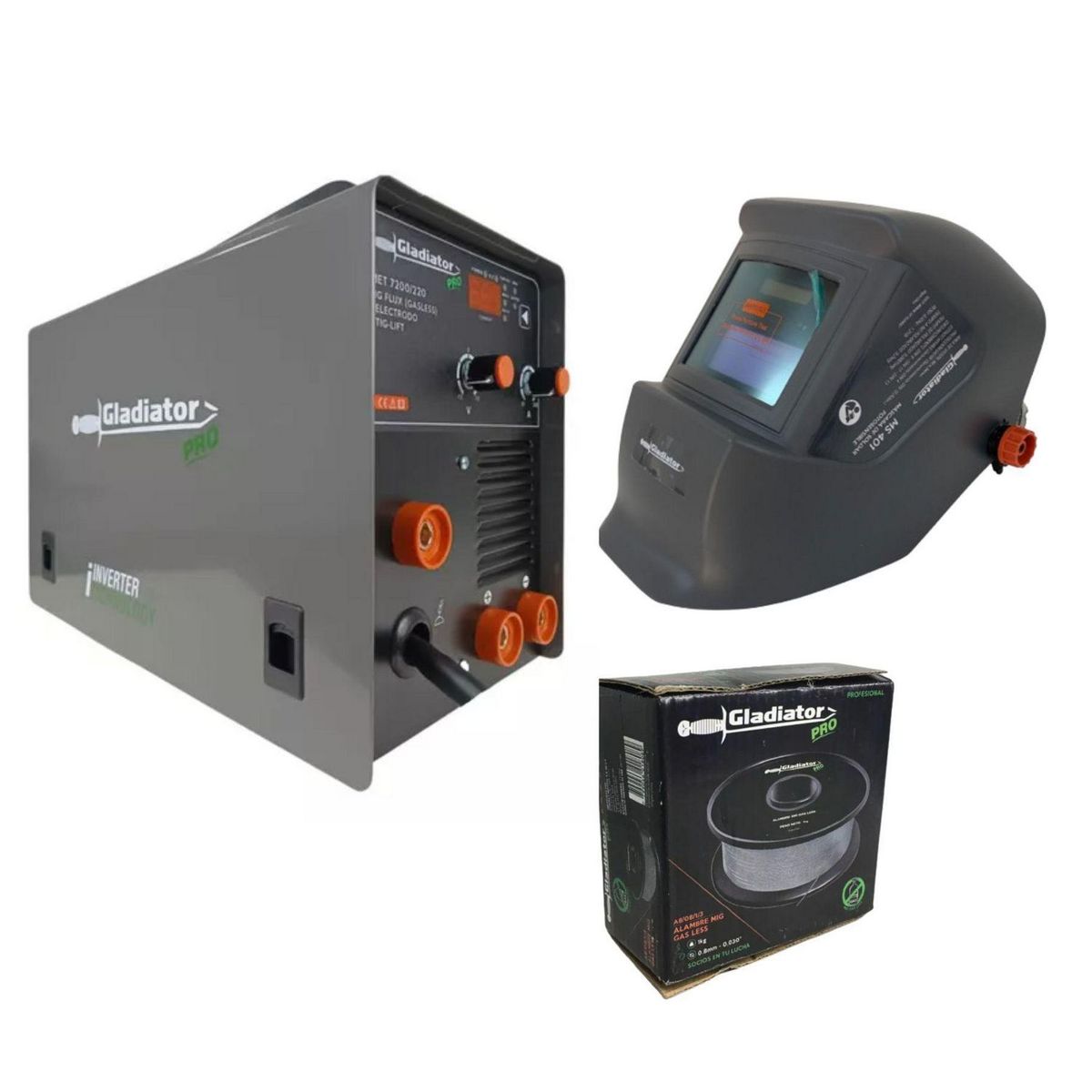 GLADIATOR - Soldadora Inverter 220V - 200A Máscara Gladiator