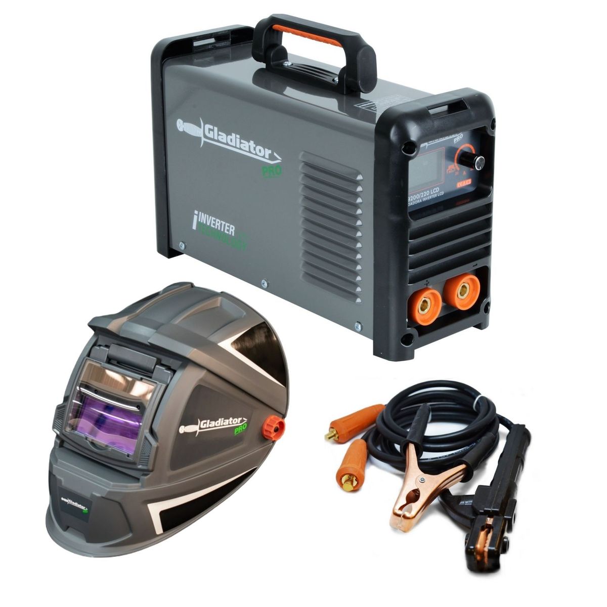 GLADIATOR - Soldadora Inverter 200a - 2020V Máscara Gladiator
