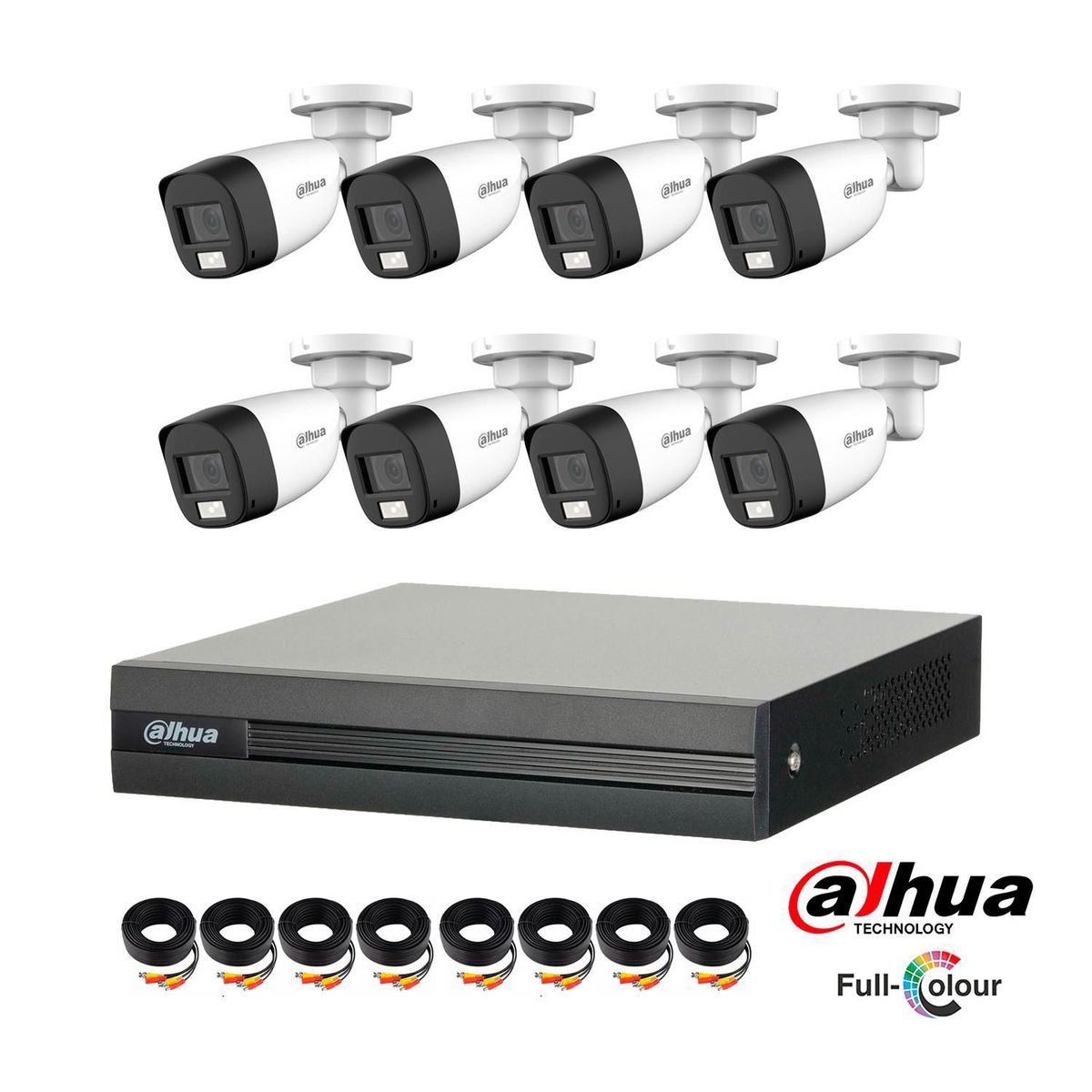 DAHUA - Kit 8 Cámaras de Seguridad Full Color Dahua 2mp