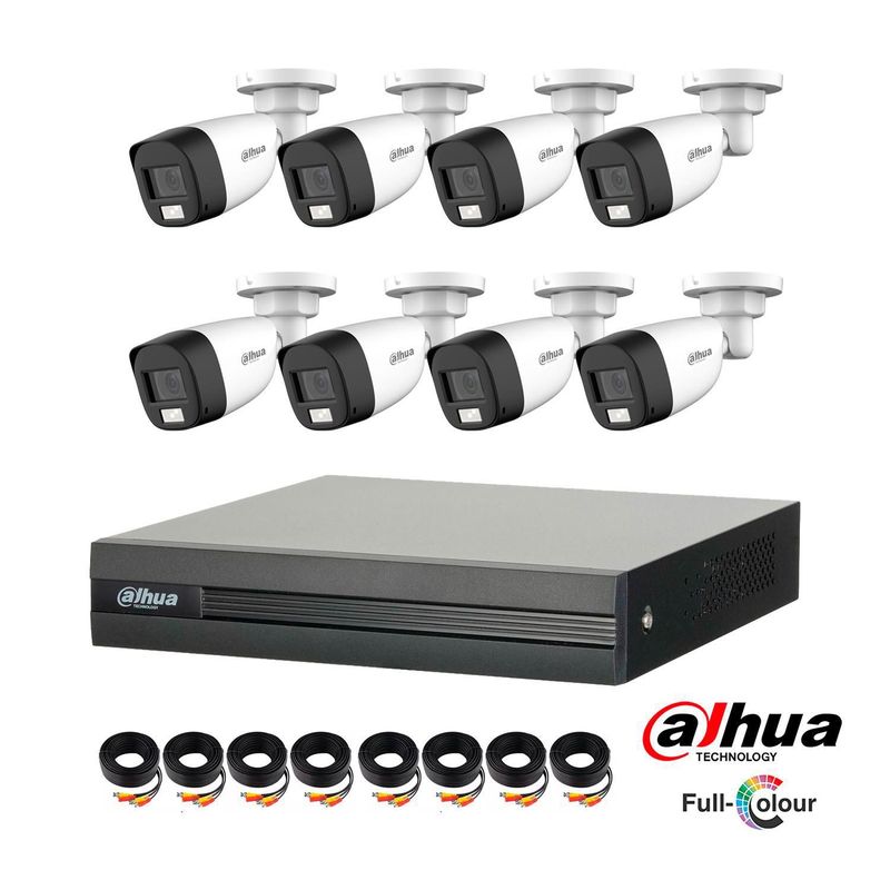 DAHUA - Kit 8 Cámaras de Seguridad Full Color Dahua 2mp