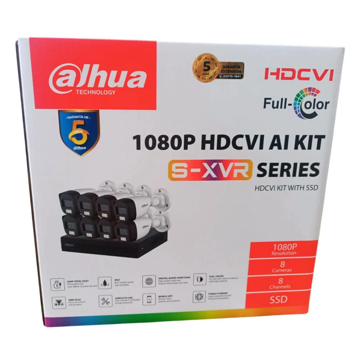 DAHUA - Kit 8 Cámaras de Seguridad Full Color Dahua 2mp