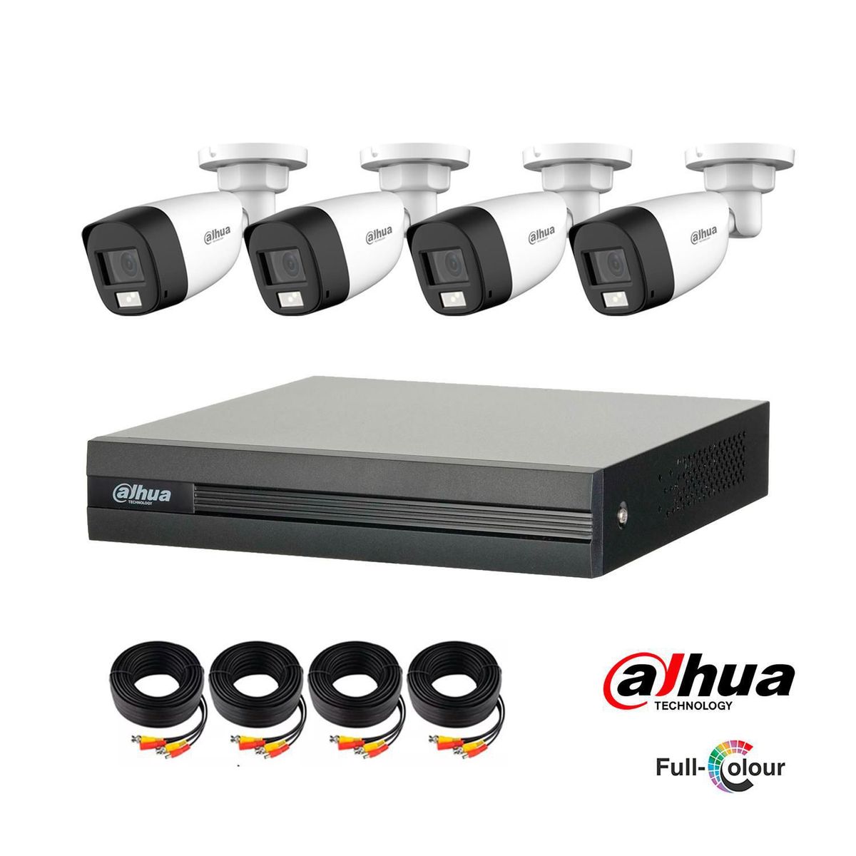 DAHUA - Kit 4 Cámaras de Seguridad Dahua Full Color 2mp