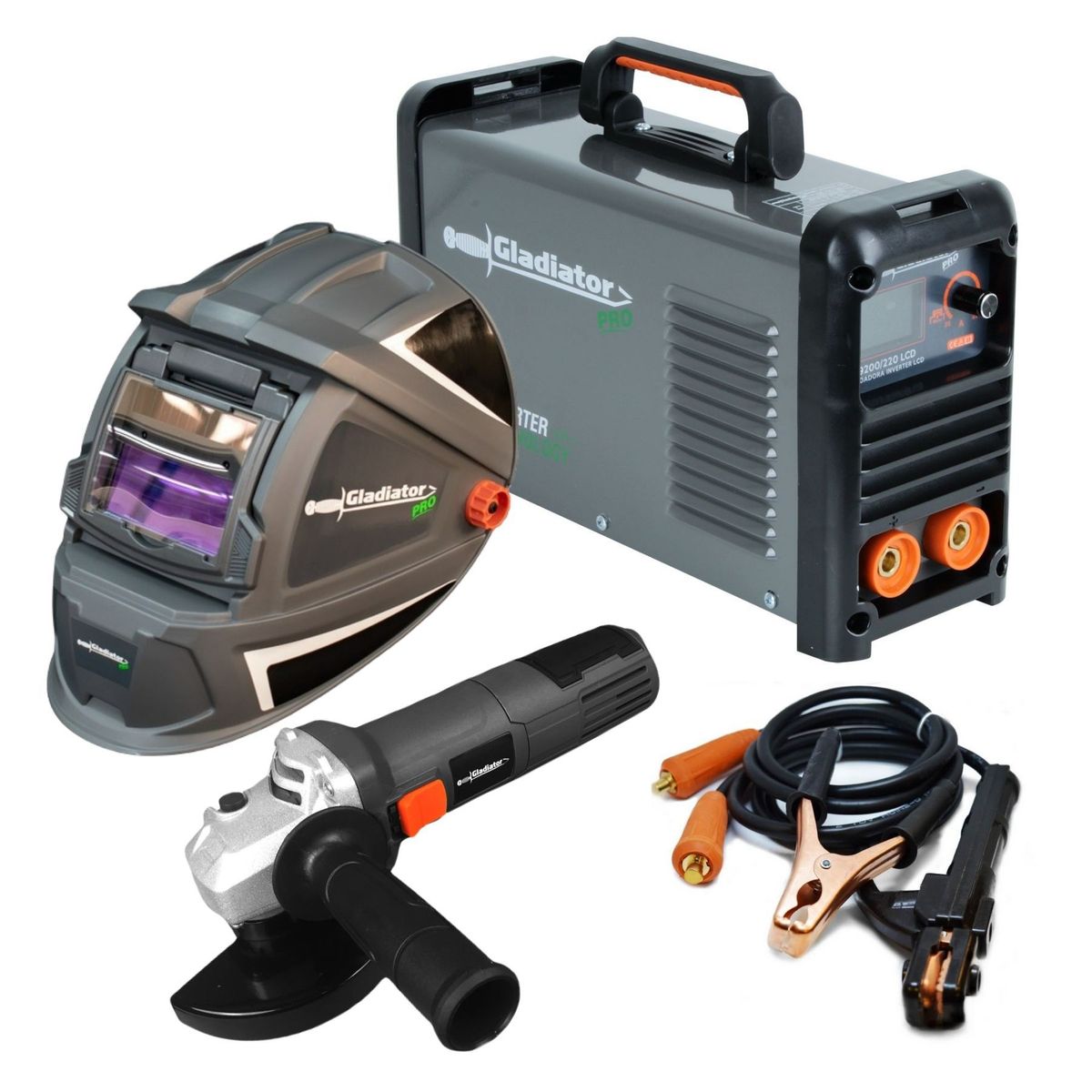 GLADIATOR - Soldadora inverter 220V ie 9200/220m y Máscara Gladiator