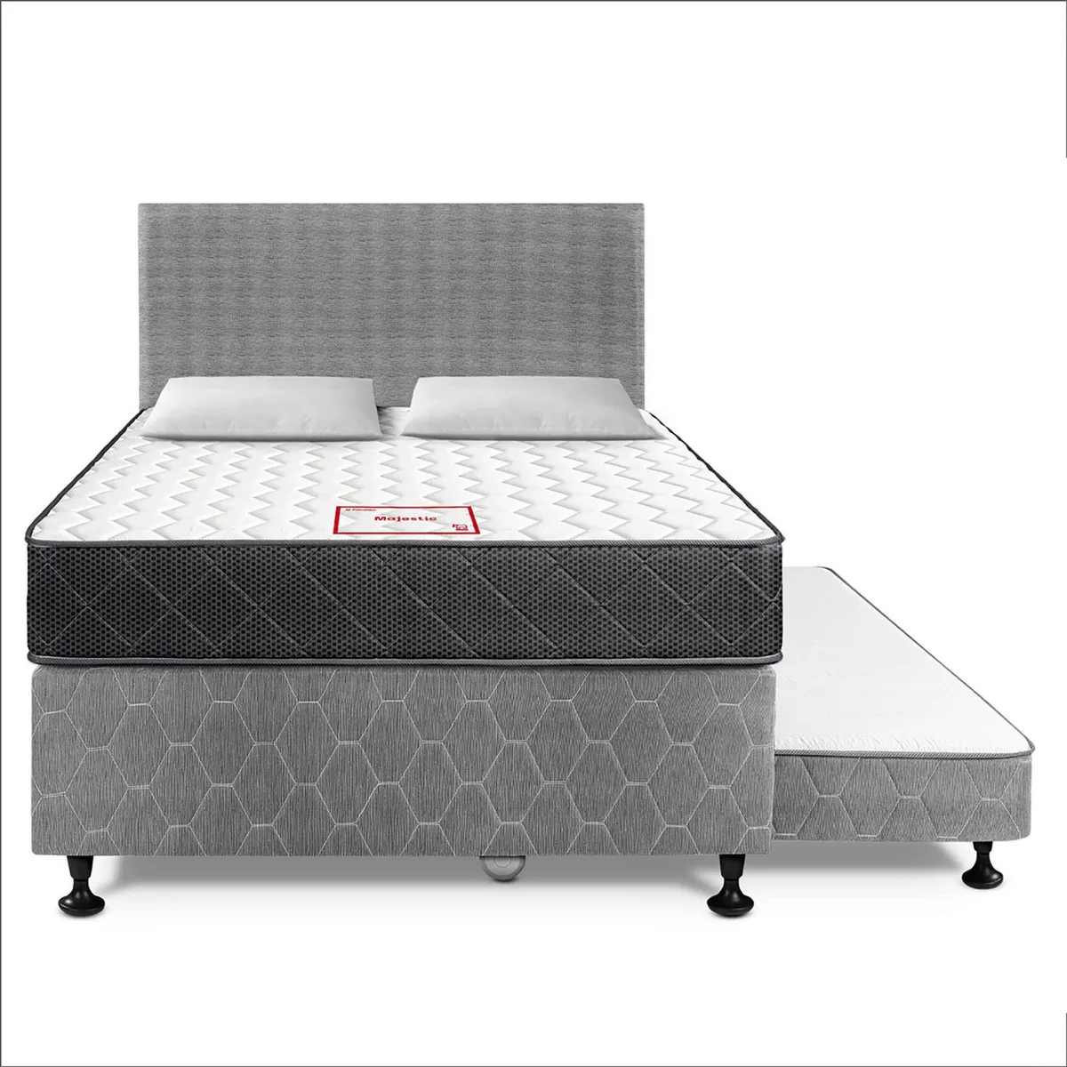 PARAISO - Dormitorio Diván Paraíso Majestic Gris + 2 Almohadas + Protector