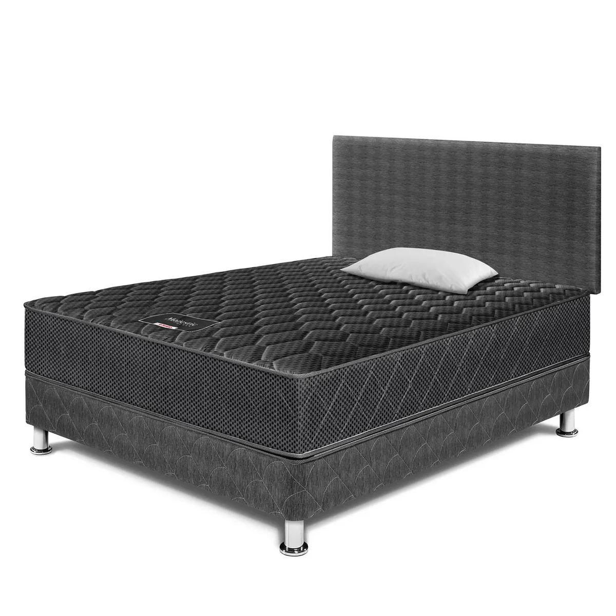 PARAISO - Dormitorio Paraíso Majestic Black 1.5 Plazas + Almohada + Protector