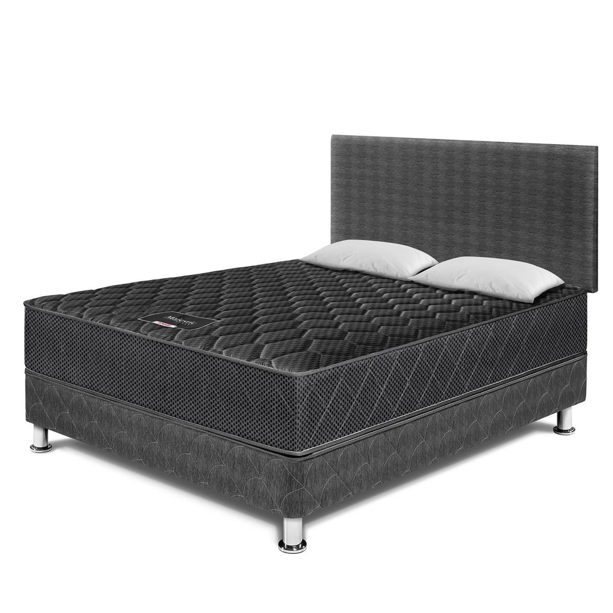 PARAISO - Dormitorio Paraíso Majestic Black 2 Plazas + 2 Almohadas + Protector