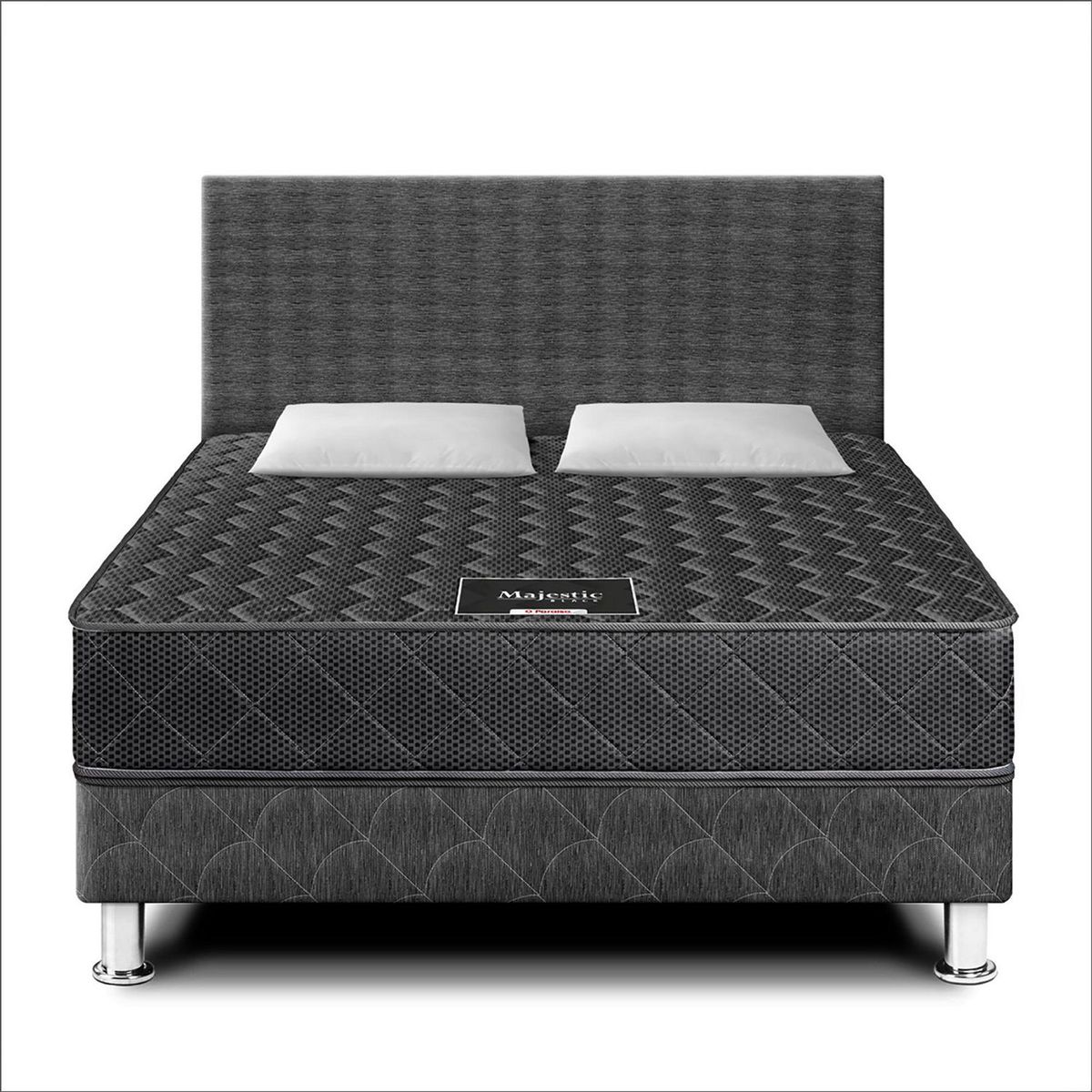 PARAISO - Dormitorio Paraíso Majestic Black 2 Plazas + 2 Almohadas + Protector