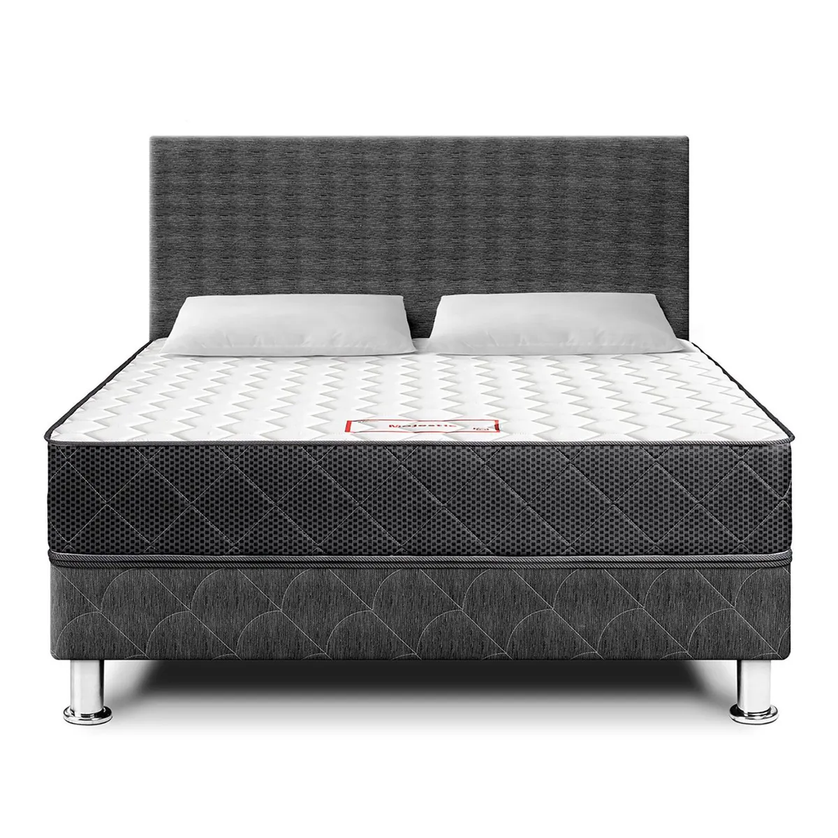 PARAISO - Dormitorio Paraíso Majestic Gris 2 Plazas + 2 Almohadas + Protector