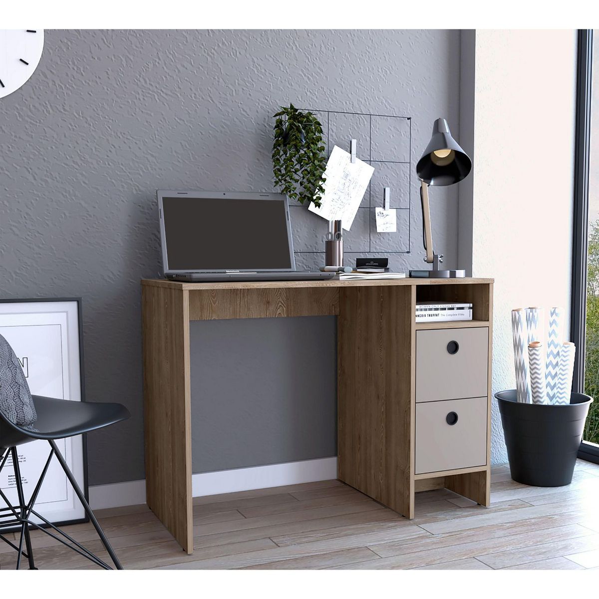 TUHOME - Escritorio Miel Melamina Khali