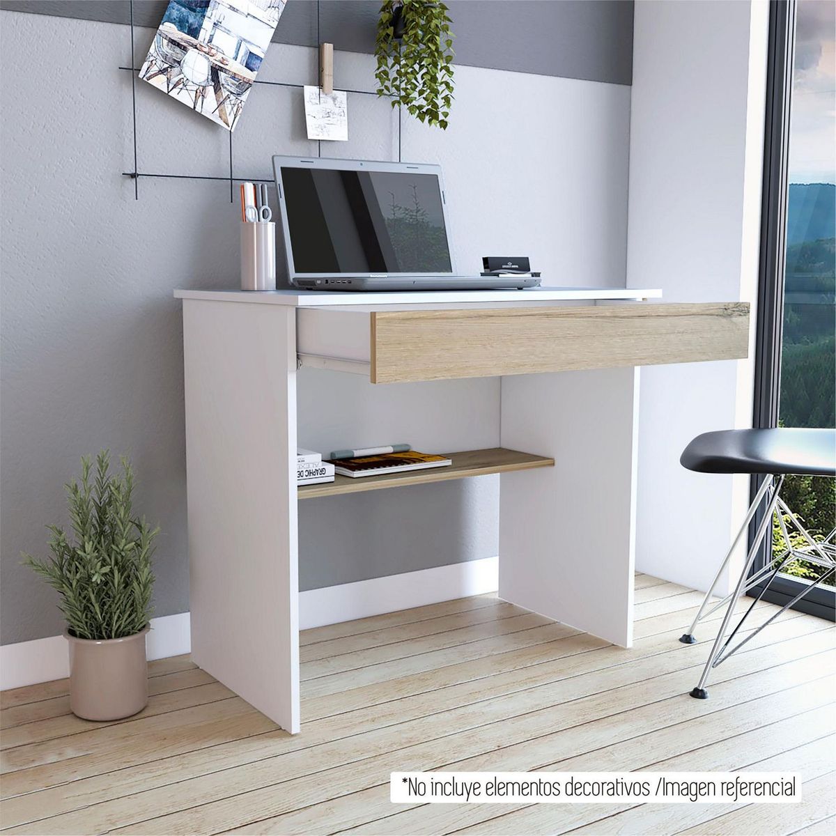 TUHOME - Escritorio Blanco Melamina Ohio