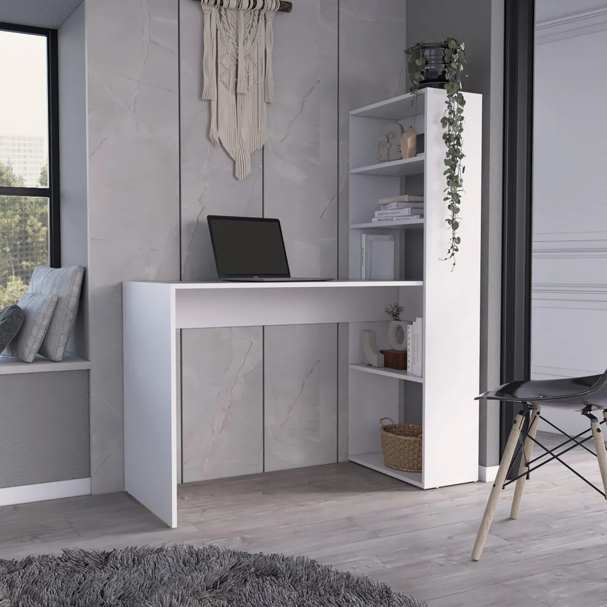 TUHOME - Escritorio con Estante Z Duna/Blanco