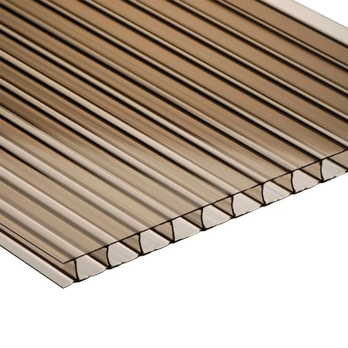 POLYARQ - Techo de Policarbonato Alveolar Bronce 1.05m x 2.90m x 6mm Polygal