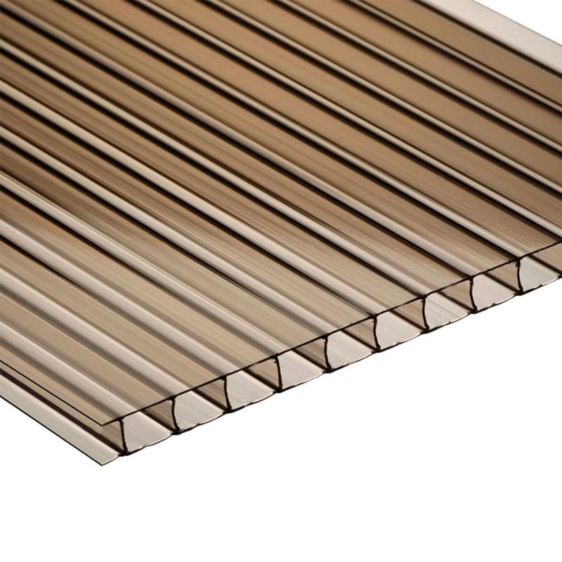 POLYARQ - Techo de Policarbonato Alveolar Bronce  1.05m x 5.80m x 6mm Polygal