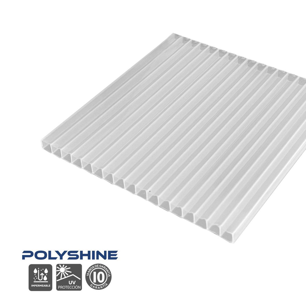POLYARQ - Techo de Policarbonato Alveolar Ice 2.10m x 11.60m x 5.5mm Polyshine
