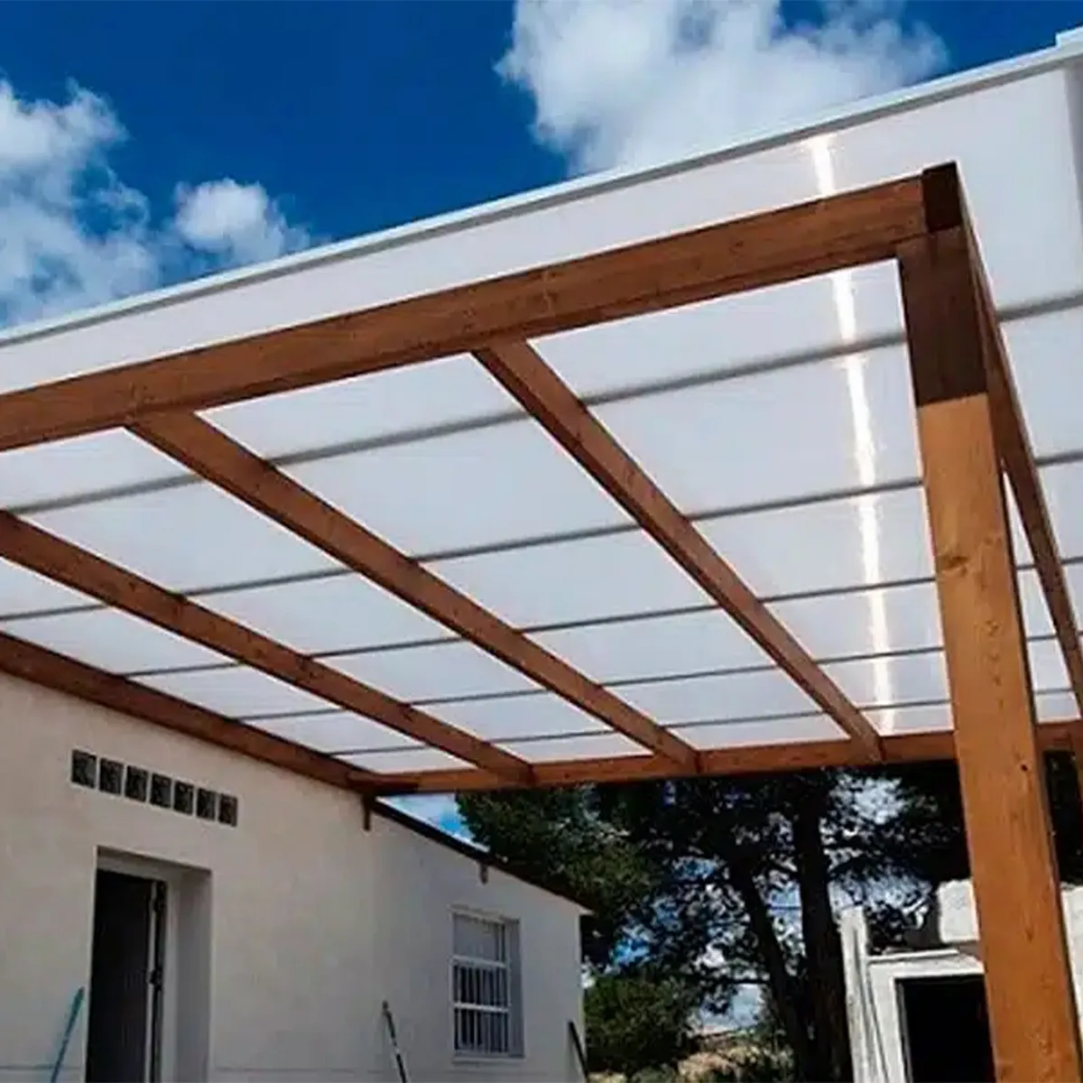 POLYARQ - Techo de Policarbonato Alveolar Ice 2.10m x 11.60m x 5.5mm Polyshine