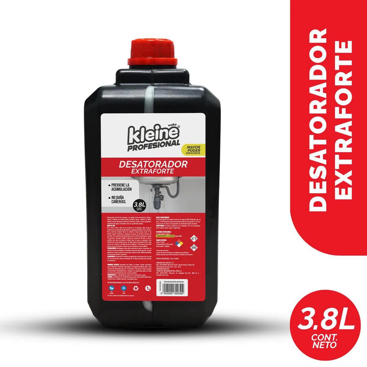 KLEINE - Desatorador Líquido Extra Forte Karson 3L