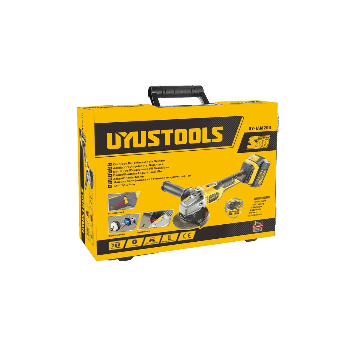 UYUSTOOLS - Amoladora inalámbrica Brushless 15mm