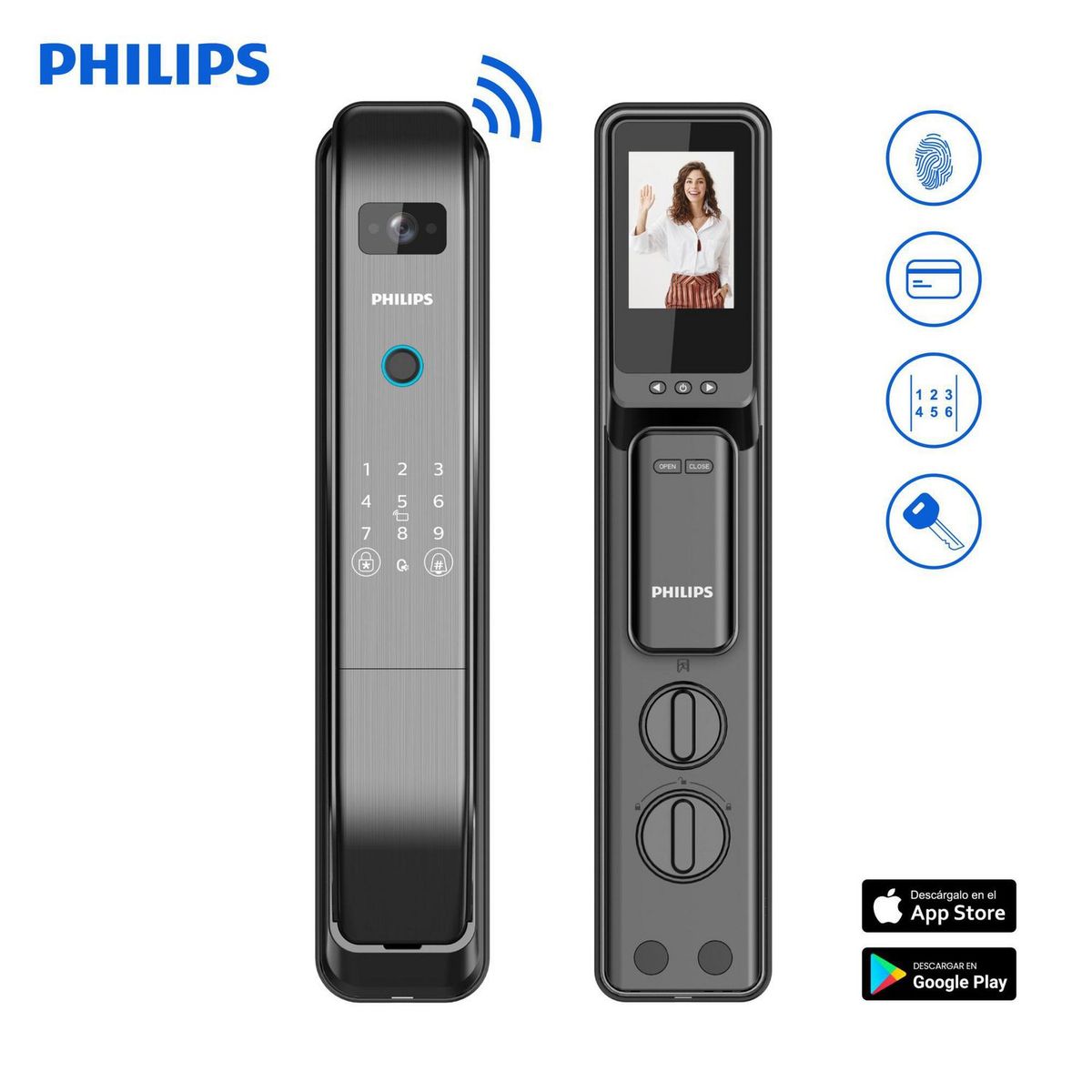 PHILIPS - Cerradura Inteligente Philips Negro 303 VP-5HWS