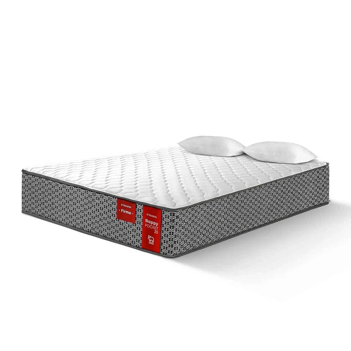 PARAISO - Colchón Nappy Pocket 20 Queen + 2 Almohadas + Protector