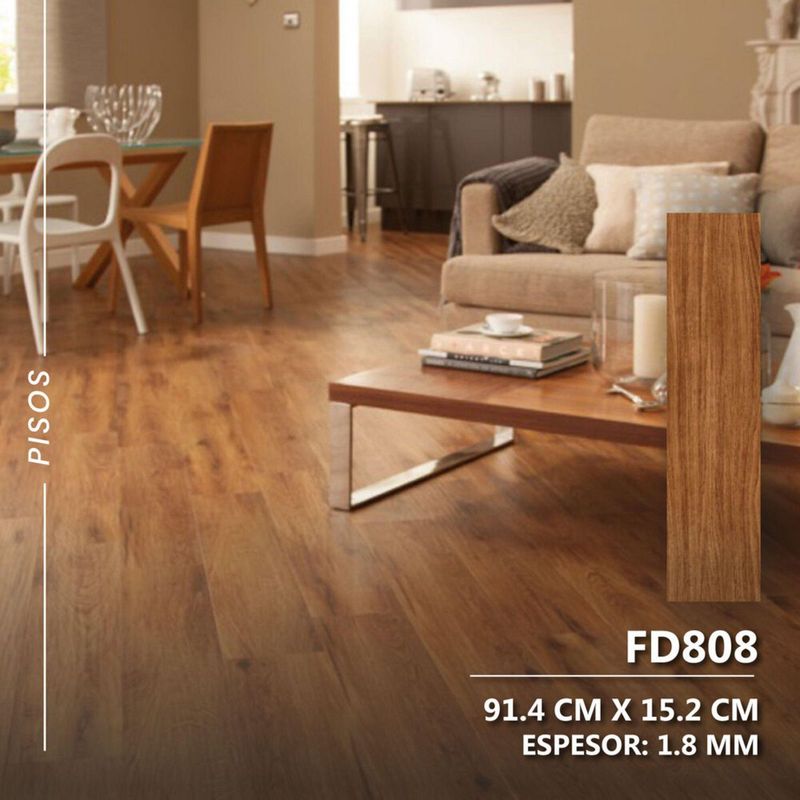 DECOKASA - Piso PVC Autoadhesivo Cedro 1.6mm 91.4x15.2 cm 5m2