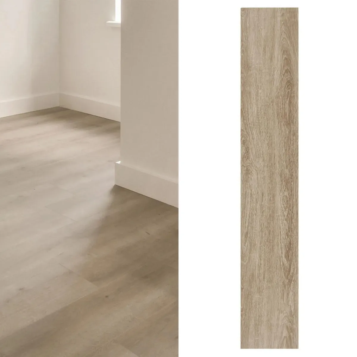 DECOKASA - Piso SPC Marrón Arena 18x122cm 5.5mm - Venta por caja