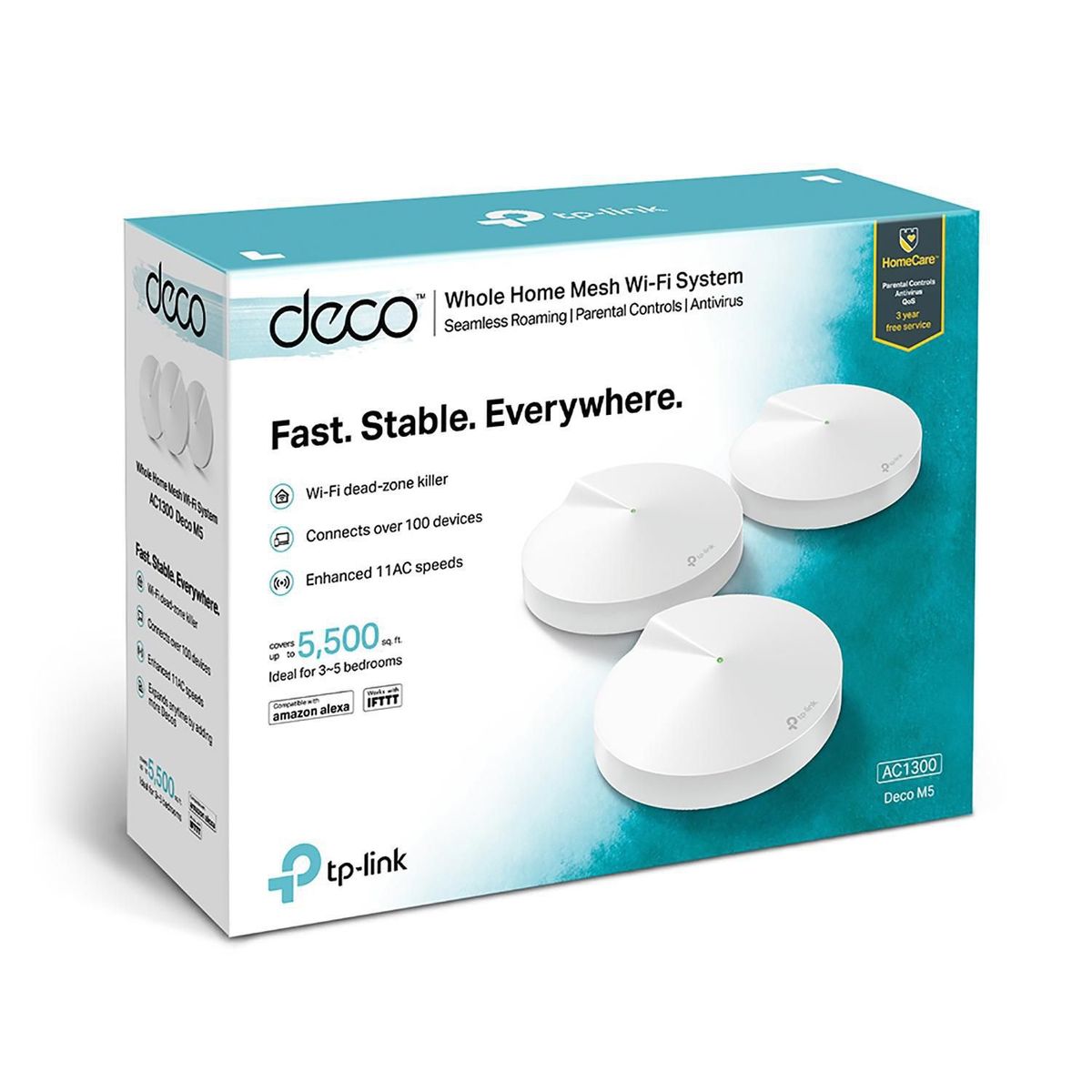 TP LINK - Deco M5 3 Pack Sistema Wi-Fi 5 GHz 2,4 GHz Dual Band AC1300