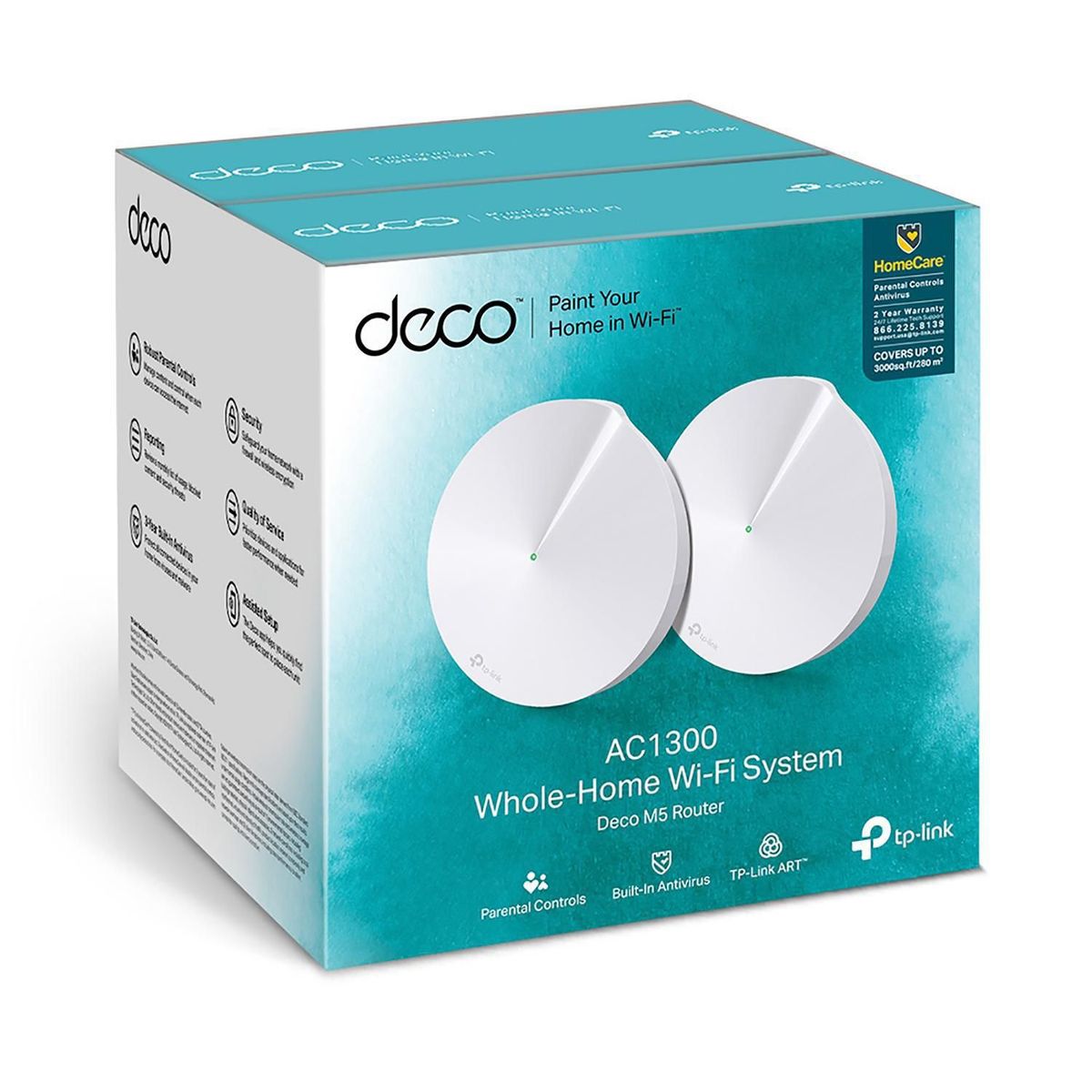 TP LINK - Deco M5 2 Pack Sistema Wi-Fi 5 GHz 2,4 GHz Mesh AC1300