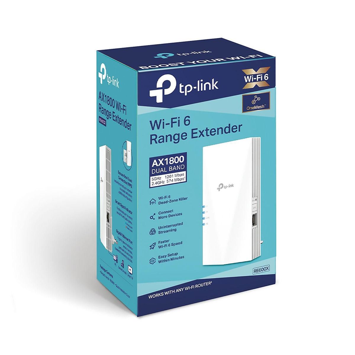TP LINK - Extensor de Rango RE600X Wi-Fi 6 Dual Band AX1800
