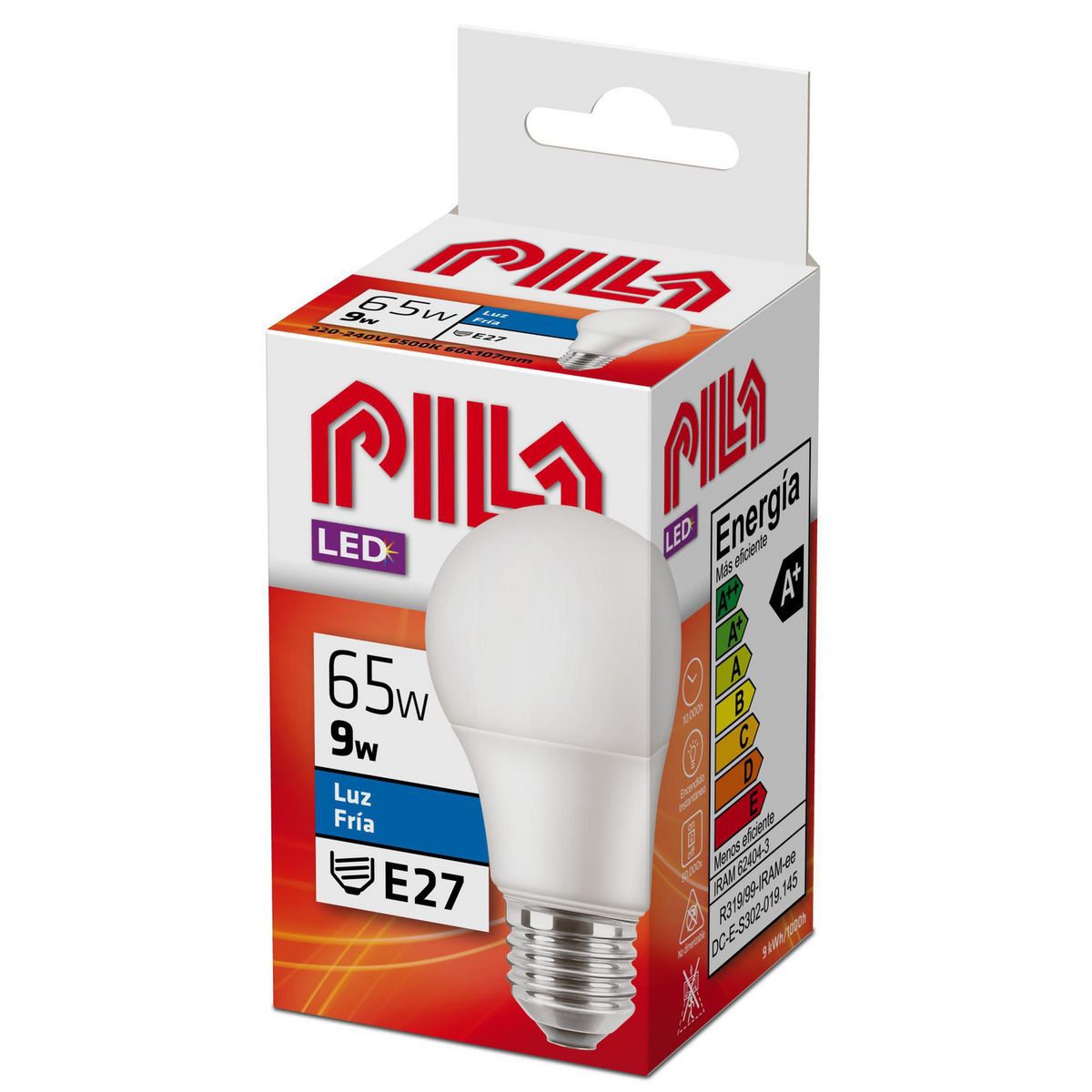  - Foco LED Luz Fría 9w E27 Pila