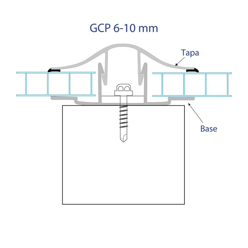 POLYARQ - Conector Para Planchas De Policarbonato Con Sellos Antifiltración Gcp Base Y Tapa Clear 2.95