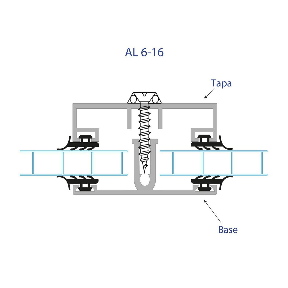 POLYARQ - Conector De Aluminio Impermeable Tapa Para Policarbonato: Al 6-16 Tapa Anz 6.0 Mt