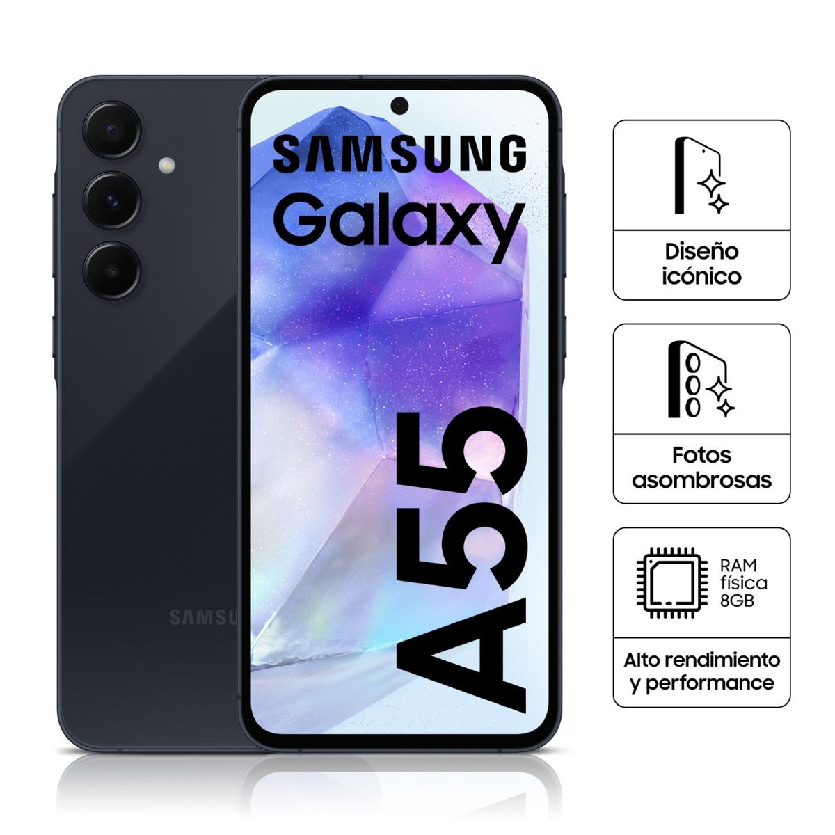 SAMSUNG - Celular Samsung Galaxy A55 8GB 256GB Black
