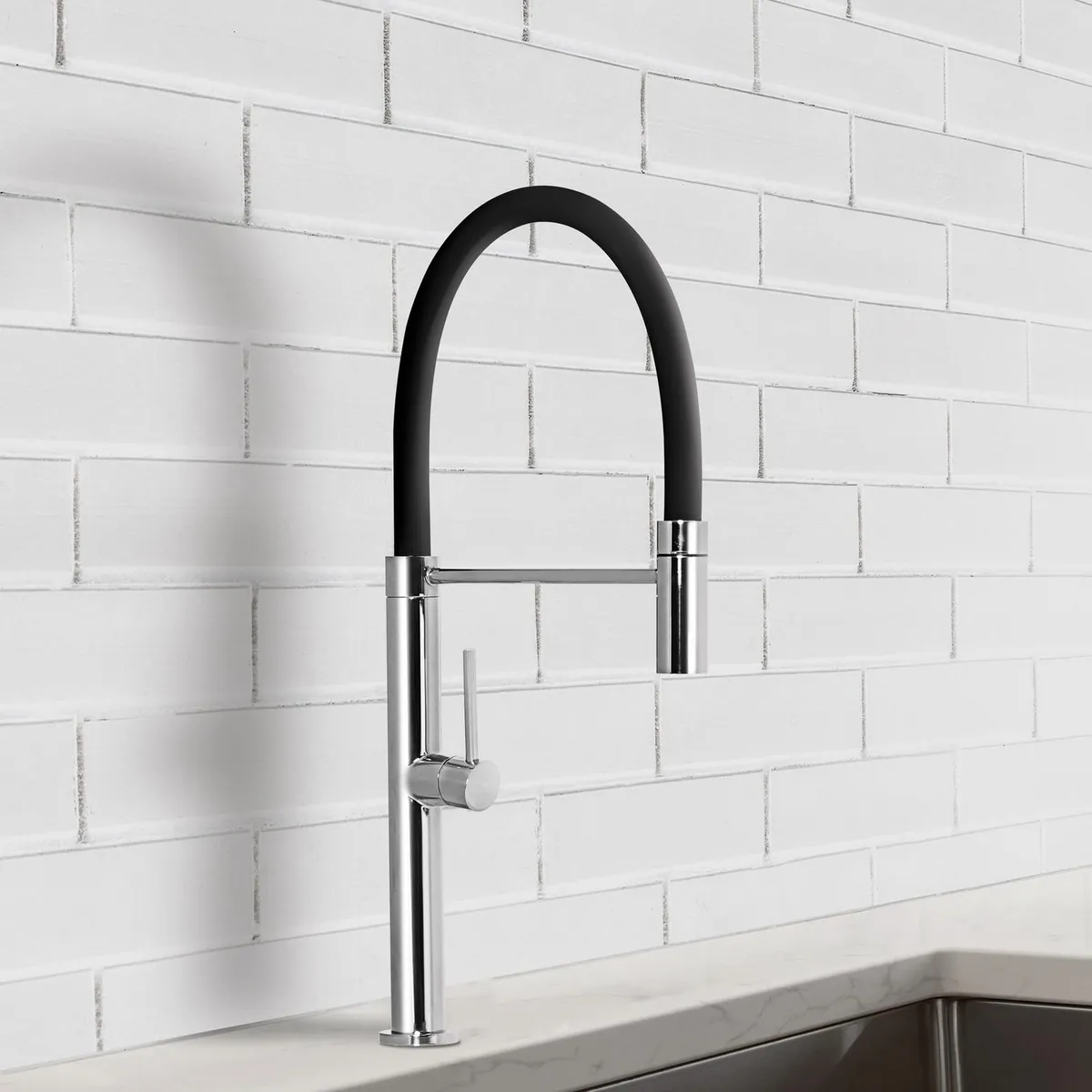 VAINSA - Monomando Cocina Flexible Silver/Black