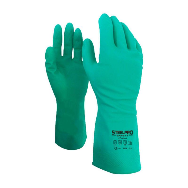 STEELPRO - Guantes de Seguridad Mapa de Nitrilo Verde T10