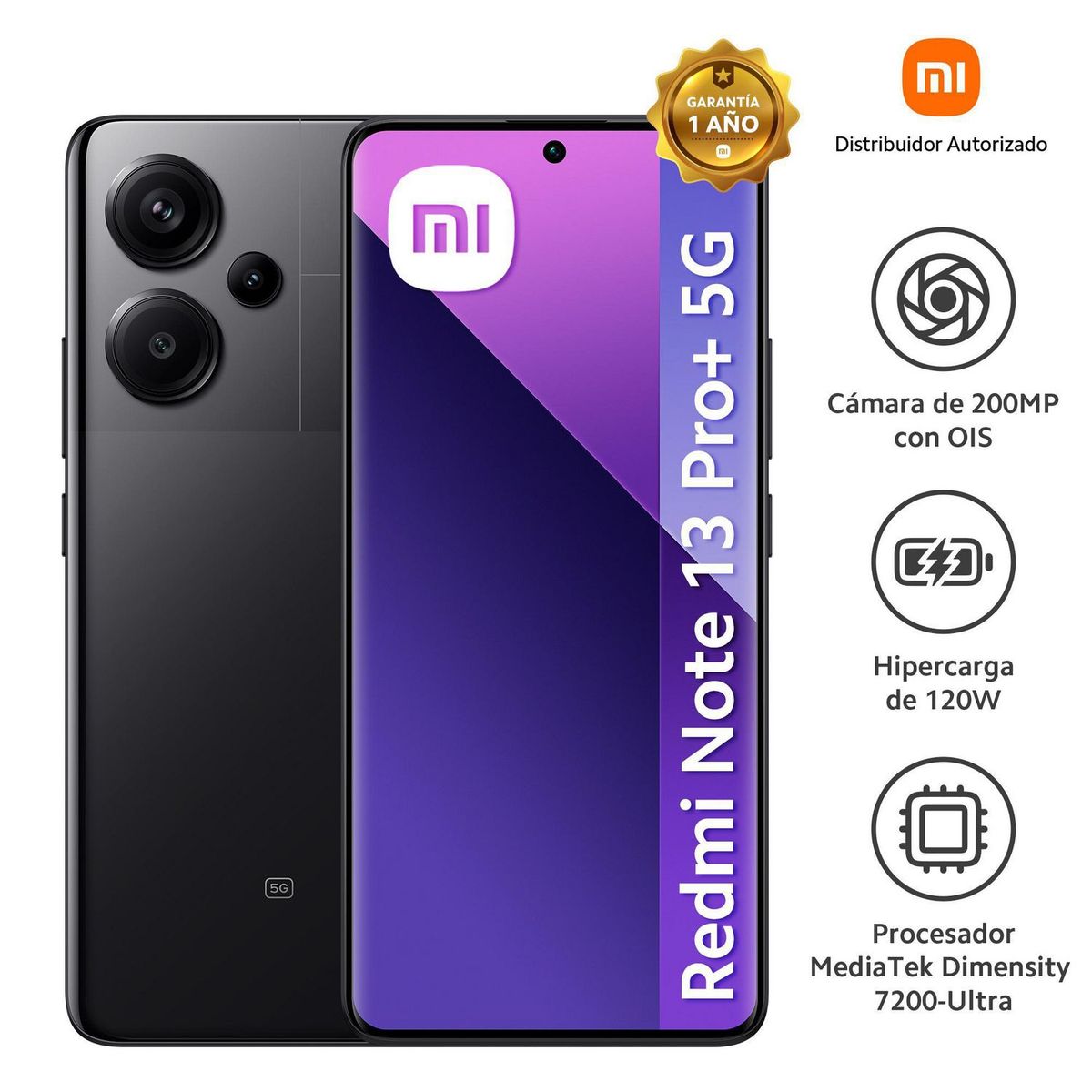 XIAOMI - Celular Xiaomi Redmi Note 13 Pro+ 5G 12RAM 512GB Black