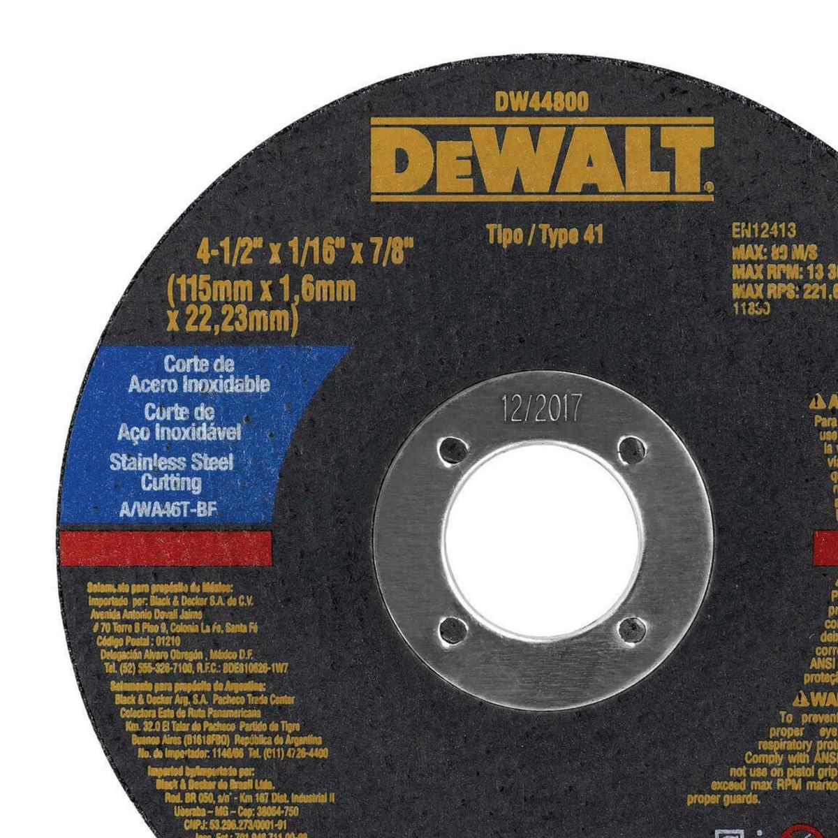 DEWALT - Disco Corte para acero DeWalt 1/2 X 7/8 X 1/16