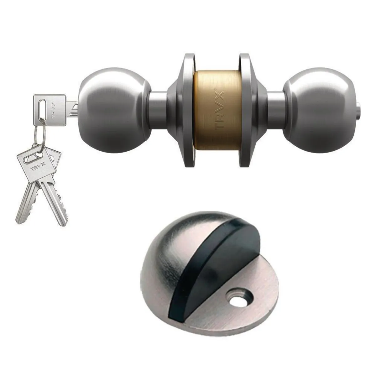 TRAVEX - Pack Cerradura Dormitorio y Tope-8100