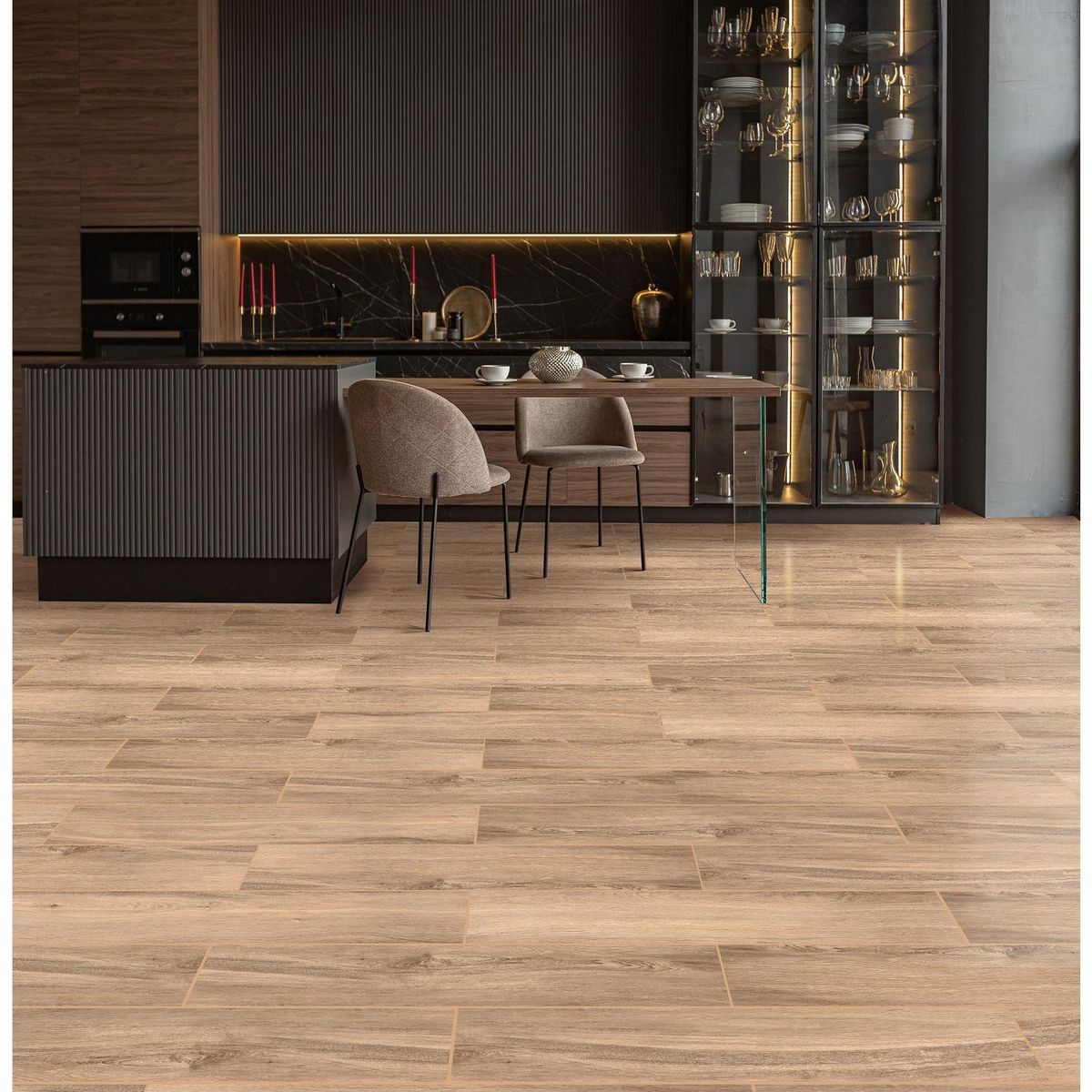 SAN LORENZO - Cerámica Beige 20x120 Maderadas Mate 1.51 m2