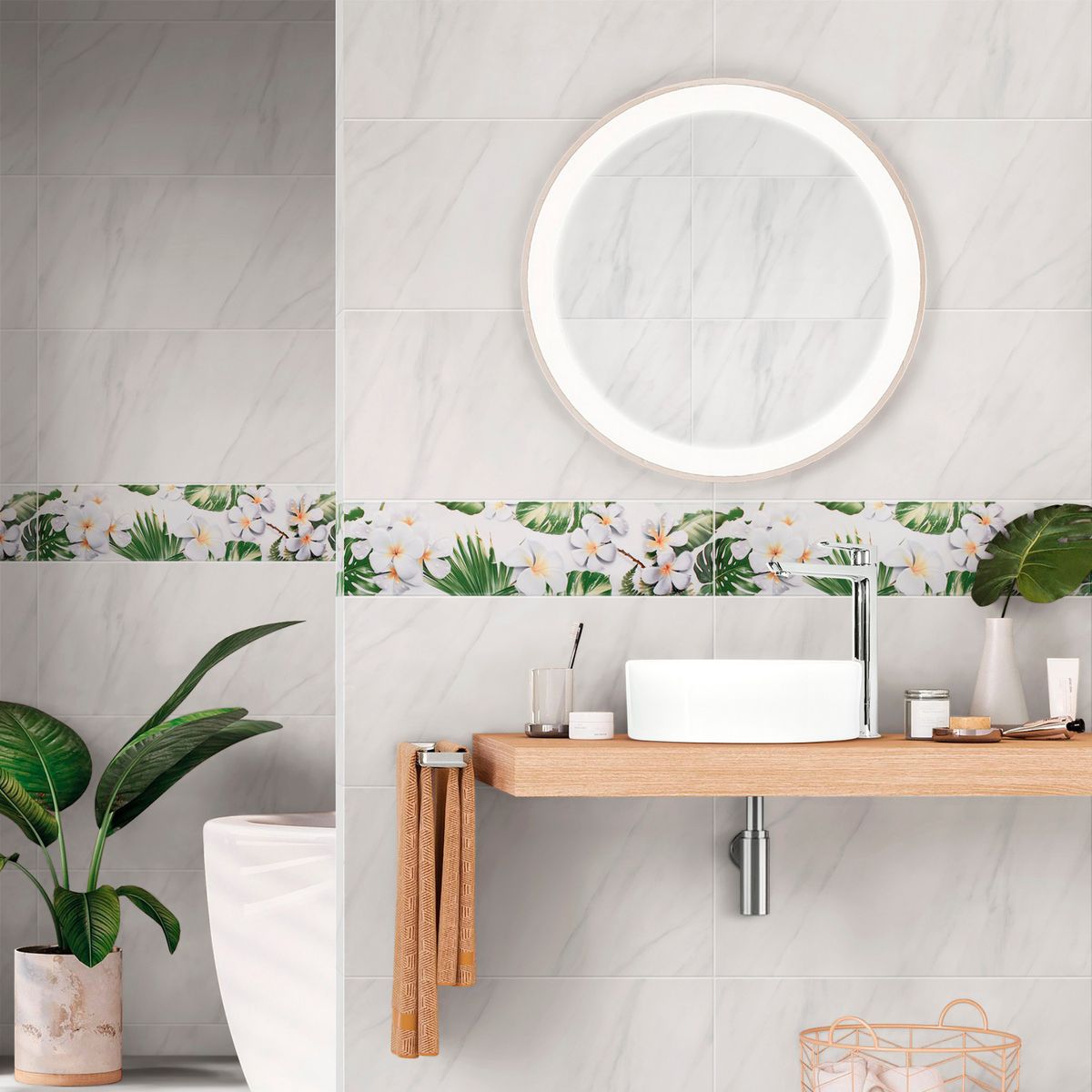 CELIMA - Porcelanato Blanco 23x23 Maderadas Mate 1.66 m2