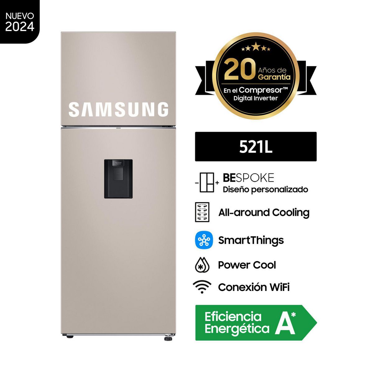 SAMSUNG - Refrigeradora Samsung Rt53Db6220Etpe 407 L