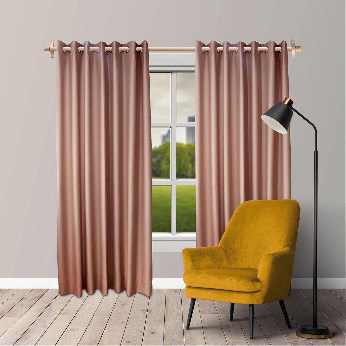  - Cortina Ojal Metal Beige