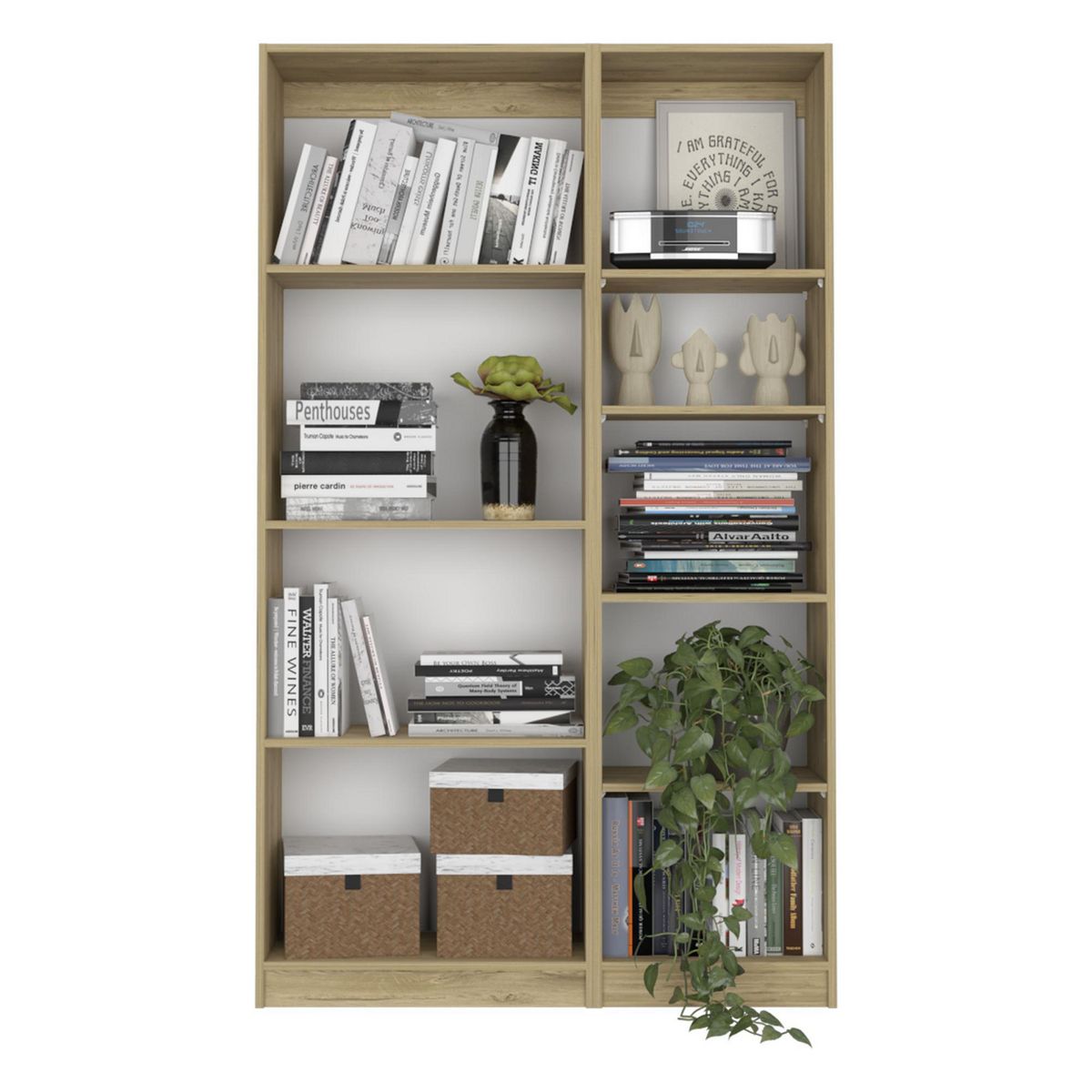 TUHOME - Combo Estante 3 Repisas + Estante 4 Repisas 45Cm Home Macadamia