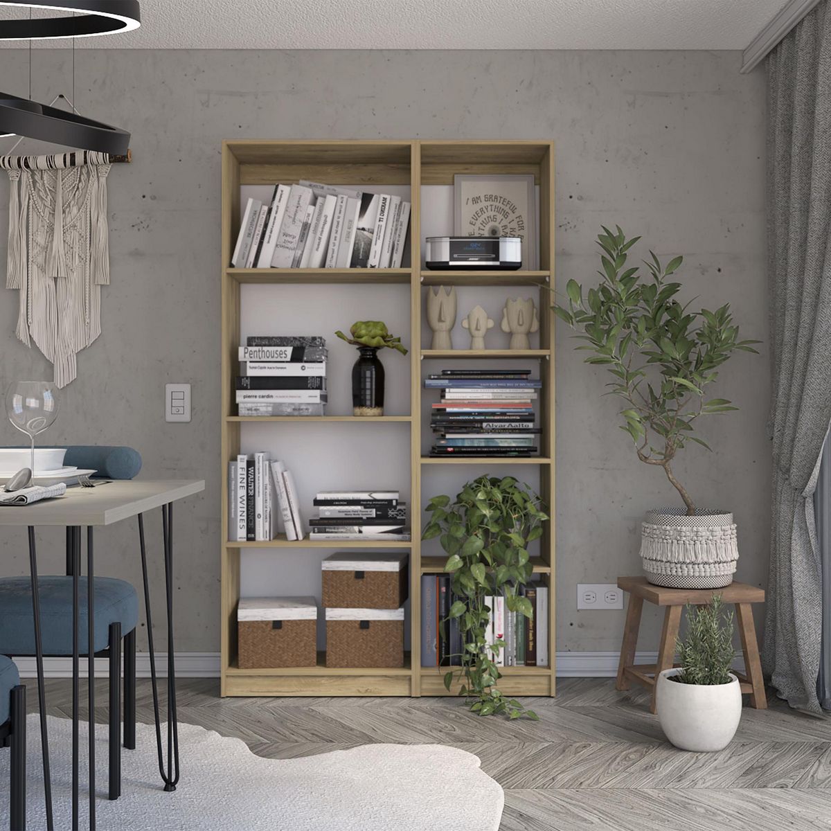 TUHOME - Combo Estante 3 Repisas + Estante 4 Repisas 45Cm Home Macadamia