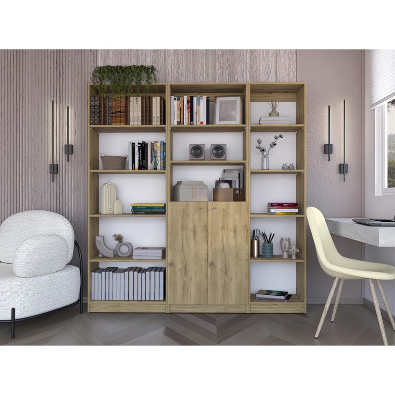 TUHOME - Combo Estante 4 Repisas + Estante 2 Puertas + Estante 45Cm Macadamia