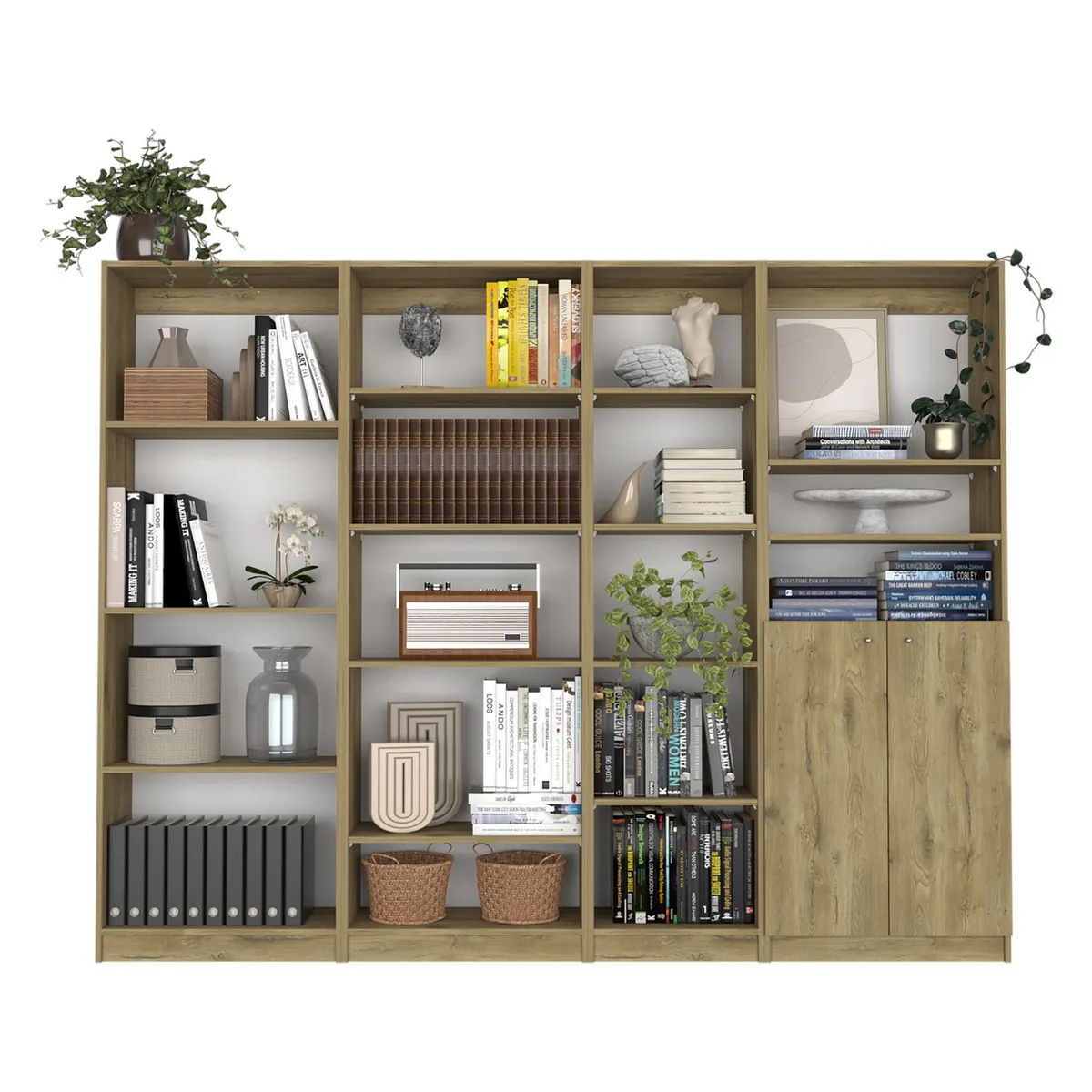 TUHOME - Combo 4 Estantes Home 180.6X233.4X29.9 Cm Macadamia