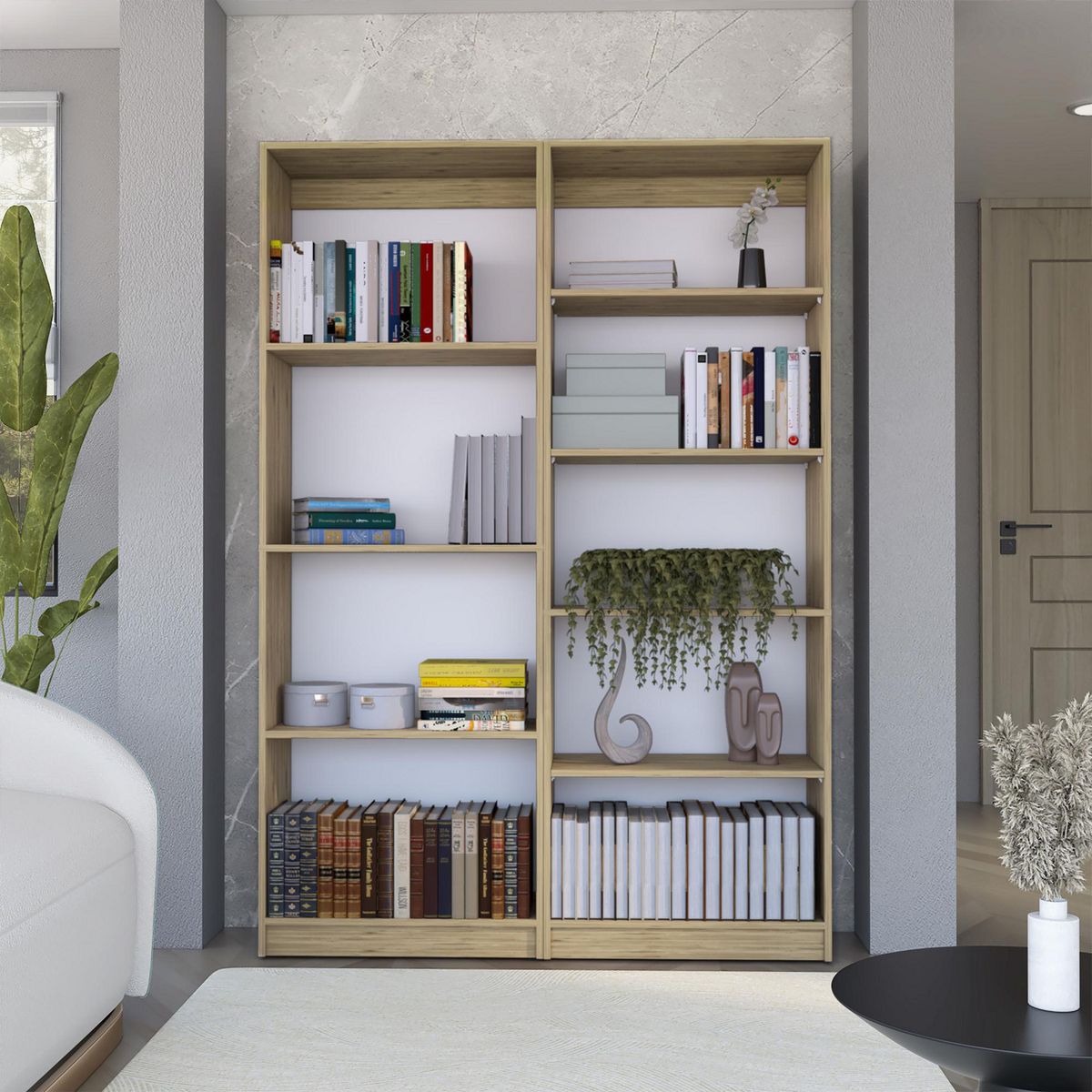 TUHOME - Combo Estante 3 Repisas + Estante 4 Repisas Home Macadamia