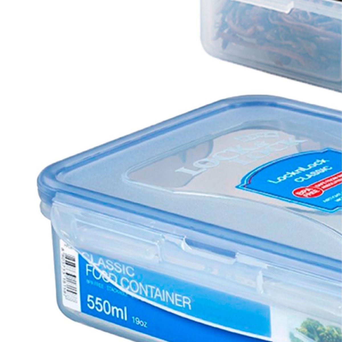 Lock & Lock - Taper Hermético Rectángular 2 Divisiones 550ml