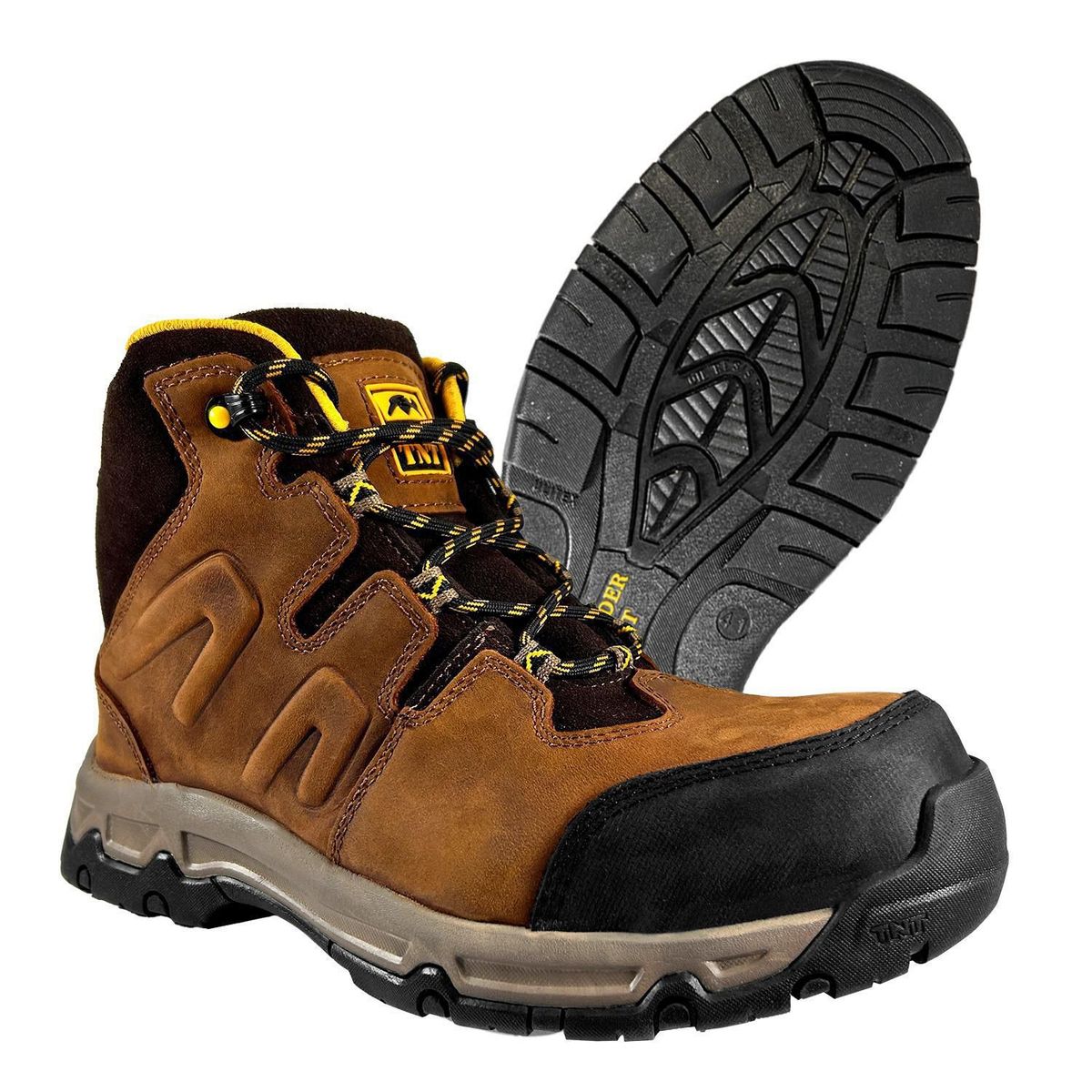 SANDDER TNT - Zapatos de Seguridad Punta de Acero Unisex Ranger Eva Habano