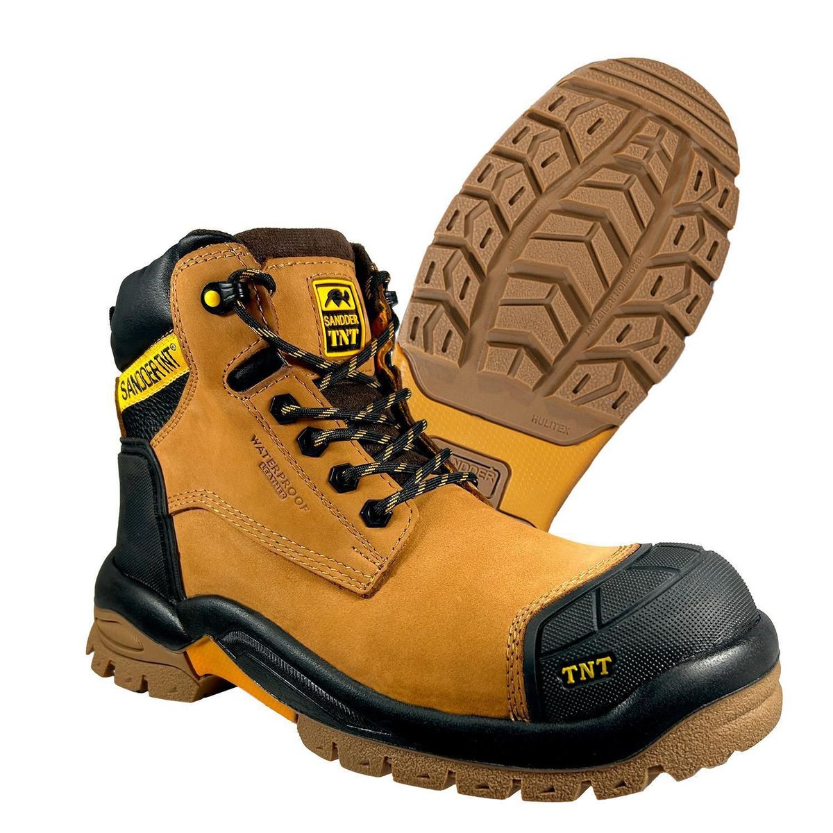 SANDDER TNT - Zapatos de Seguridad Punta de Acero Unisex Templarios Hidrofugados Amarillo